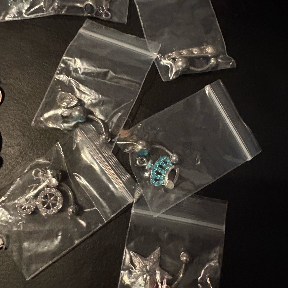 Assorted Belly Button Rings With Gem Accents 16 P… - image 2